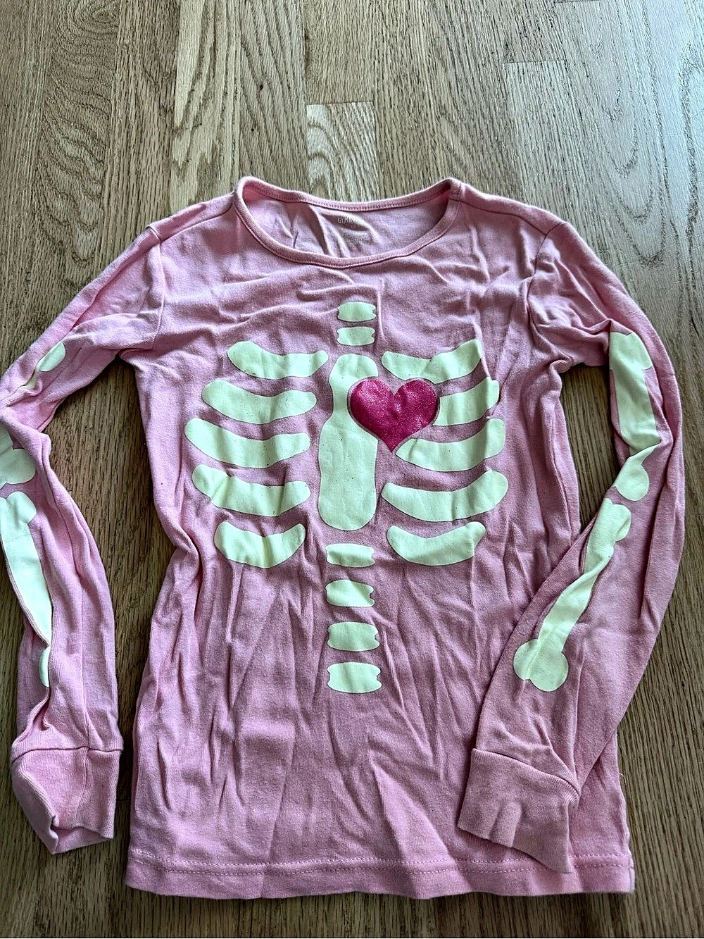 Gymboree Pink Skeleton Glow-In-The-Dark Pajama Set Girls 10